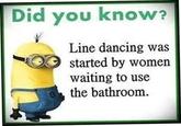 Did you know? Line dancing was started by women waiting to use the bathroom.
