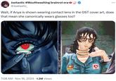 Joetastic #Mouthwashing brainrot era @Joetastic Wait, if Anya is shown wearing contact lens in the OST cover art, does that mean she canonically wears glasses too? . 7:08 AM • Nov 16, 2024 1.2M Views