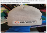 So sony never removed the concord merch from their online store so I did a dumb thing and bought one, very comfy! type colo concoro ALT