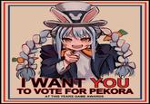 IWANT YOU TO VOTE FOR PEKORA AT THIS YEARS GAME AWARDS