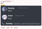 An early Reddit post about the character Sunday from _Honkai Star Rail_ and his "charmony dove":https://knowyourmeme.com/memes/sundays-charmony-dove-copypastas monologue. The copypasta became a "brainrot":https://knowyourmeme.com/memes/brain-rot-brainrot spam meme in the _HSR_ fandom in 2024.