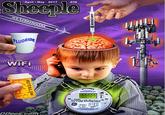 David Dees painting of a brainwashed boy whose brain is exposed and being injected with mercury while also being exposed to "fluoride":https://knowyourmeme.com/memes/fluoride-stare, "5G radiation":https://knowyourmeme.com/memes/5g-conspiracy-theories, aluminum "Chemtrails":https://knowyourmeme.com/memes/chemtrail-conspiracy-theories, Wi-Fi and the "ADHD":https://knowyourmeme.com/memes/cultures/attention-deficit-hyperactivity-disorder-adhd medication Ritalin, all set over a purple background. 