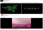 RAZER @Razer Following recent industry trends, we have also decided to rebrand. JaGuar Jaguar Copy nothing. #Jaguar @Jaguar Nov 19 razer Jaguar 12:41 PM - Nov 21, 2024 100.2K Views