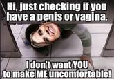 Meme posted in support of Republican South Carolina representative Nancy Mace after she introduced a resolution that seeks to ban "Capitol":https://knowyourmeme.com/search?q=capitol workers from "accessing bathrooms":https://knowyourmeme.com/memes/events/transgender-bathroom-debate not corresponding to their assigned-at-birth "biological sex." In a series of posts made on "X (formerly Twitter)":https://knowyourmeme.com/memes/sites/twitter-x in late November, Mace confirms that she introduced the measure in part to stop newly elected "transgender":https://knowyourmeme.com/memes/cultures/lgbtq representative from Delaware, Sarah McBride, from accessing women's restrooms in the Capitol building.