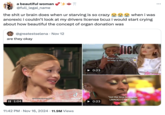 a beautiful woman @full_legal_name the s--- ur brain does when ur starving is so crazy when i was anorexic i couldn't look at my drivers license bcuz i would start crying about how beautiful the concept of organ donation was @greatestselena • Nov 12 are they okay مل @r.e.mbabes 0:23 the bond they have together ** II 1:04 Tik Tok @basicallygrande ▶0:23 11:42 PM • Nov 16, 2024 11.9M Views • JICK Ariana not knowing who to help is sending me "not the time helicopter" LMAOO I CAN'T WITH HER
