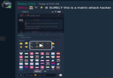 ◆ SURELY this is a matrix attack hacker Blake Chid Today at 9:22 PM @Ace X く 3:22 Search Emoji Recent The Real World 響 .Il 97 O CH s? EMOJI GIF + Message #gold-chat A