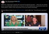 THE HOLLER The Tennessee Holler @TheTNHoller WATCH: "Boeing is laying off several hundred people-why do you think your constituents want you to focus on this bathroom resolution and not their jobs? I didn't see any posts from you about Boeing." Nancy Mace loses it on @ElizLanders and calls her "insulting to women" LIVE D.C. STUDIO WASHINGTON D.C. BATHROOM BILL CONTROVERSY 0:02/1:25 HER SAYS THE GOVERNMENT WON'T FORCE SOCIAL MEDIA USERS TO HAND OVER PERSONAL INFORMATION SCRIPPS NEWS SMPT Morni tush 11:25 AM - Nov 21, 2024 - 435.7K Views