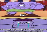 A meme featuring The Infraggable Krunk from "Dexter's Laboratory":https://knowyourmeme.com/memes/subcultures/dexters-laboratory as an alternative to the Sad Hulk meme. The Sad Hulk meme was banned from /r/memes on December 1st, 2024.