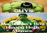 GUYS Mods don't Ban Happy Hulk Memes.