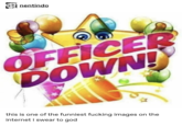 A 2019 "Tumblr":https://knowyourmeme.com/memes/sites/tumblr post about how the "Officer Down" meme showing a clipart is the funniest thing on the "internet":https://knowyourmeme.com/memes/cultures/the-internet. 