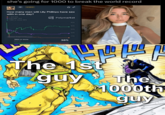 she's going for 1000 to break the world record. + NEW How many men will Lily Phillips have sex with in one day? • 1-249 6% * 750-999 18% ⚫ 1000 or more 38% Polymarket Source: Polymarket.com 1000 or more $030 Vol Buy Yes 386 Buy No 63: 38% 50% 40% 30% 20% 10% The 1st guy The 1000th guy
