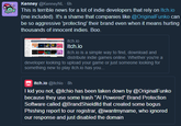 Kenney @KenneyNL - 6h This is terrible news for a lot of indie developers that rely on Itch.io (me included). It's a shame that companies like @OriginalFunko can be so aggressive 'protecting' their brand even when it means hurting thousands of innocent indies. Boo. itch.io itch.io itch.io is a simple way to find, download and distribute indie games online. Whether you're a developer looking to upload your game or just someone looking for something new to play itch.io has you... itch.io @itchio - 8h I kid you not, @itchio has been taken down by @OriginalFunko because they use some trash "Al Powered" Brand Protection Software called @BrandShieldltd that created some bogus Phishing report to our registrar, @iwantmyname, who ignored our response and just disabled the domain