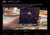 voló ***> @divinecoup If you're watching anime over the age of 40 you're weird. Go raise your family Opara G Search weiter an addres II 0:09 my 81 year old grandma is into anime . 12:35 AM Nov 26, 2024 1.1M Views 594 178 1.6K 320 80
