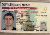 NEW JERSEY MVC AUTO DRIVER LICENSE Ball Chief Administrator R6807 52100 07982 CLASS D DOB 07-21-1998 EXP 07-21-2028 ISS 06-18-2024 ROSARIO MARK 128 SHERMAN PL MAPLEWOOD NJ 07040-0326 END NONE RESTR NONE Mark Rosario GENDER M HGT 5'-10" EYES BRN wx WX202123700000351 DUBOO 11.00