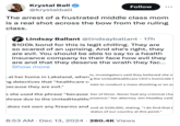 Krystal Ball ✔ @krystalball Follow ... The arrest of a frustrated middle class mom is a real shot across the bow from the ruling class. Lindsay Ballant @lindsayballant - 17h $100k bond for this is legit chilling. They are so scared of an uprising. And she's right, they are evil. You should be able to say to a health insurance company to their face how evil they are and that they deserve the wrath they fac... Show more at her home in Lakeland, where ng detectives that "healthcare c because they are evil.” ts, investigators said they believed she m g the United Healthcare CEO's homicide 1 eats to conduct a mass shooting or an ac s she used the phrase "because ther of three. Never had any criminal cha phrase due to the UnitedHealthcnizance," her attorney Jim Headley said does not own any firearms and ond at $100,000, stating, "I do find that t status of our country at this point." 8:53 AM Dec 13, 2024 280.4K Views • •