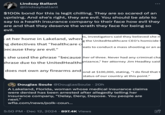 Lindsay Ballant @lindsayballant $100k bond for this is legit chilling. They are so scared of an uprising. And she's right, they are evil. You should be able to say to a health insurance company to their face how evil they are and that they deserve the wrath they face for being so evil. at her home in Lakeland, where ng detectives that "healthcare c because they are evil." ts, investigators said they believed she m g the United Healthcare CEO's homicide eats to conduct a mass shooting or an ad s she used the phrase "because ther of three. Never had any criminal cha phrase due to the UnitedHealthonizance," her attorney Jim Headley said does not own any firearms and ond at $100,000, stating, "I do find that t status of our country at this point." Douglas Soule @DouglasSoule - 20h A Lakeland, Florida, woman whose medical insurance claims were denied has been arrested after allegedly telling her insurance company, "Delay, Deny, Depose. You people are next." wfla.com/news/polk-coun... 5:50 PM Dec 12, 2024 897.4K Views .
