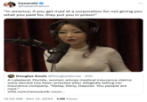 hasanabi @hasanthehun "in america, if you get mad at a corporation for not giving you what you paid for, they put you in prison" → Douglas Soule @DouglasSoule - 20h A Lakeland, Florida, woman whose medical insurance claims were denied has been arrested after allegedly telling her insurance company, "Delay, Deny, Depose. You people are next." wfla.com/news/polk-coun... 12:33 AM Dec 13, 2024 1.1M Views