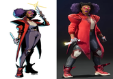 A highly stylized reimagining of Concord character Bazz