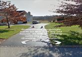 A screenshot of a home on Google Earth. The caption reads, "Somewhere on google earth im like 7, at my old house, its fall, im playing with my besfriend drawing house layouts with chalk."