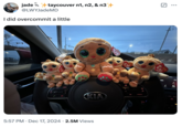 A viral "tweet":https://knowyourmeme.com/memes/sites/twitter-x from a person who bought several Gingerbread Man Ty Beanie Baby of varying sizes and asked her followers, "I did overcommit a little?"