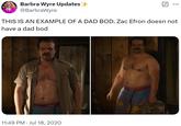 Post bringing actor David Harbour as an example of a man with a "dad bod".