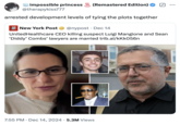 A "tweet":https://knowyourmeme.com/memes/sites/twitter-x about "Luigi Mangione's":https://knowyourmeme.com/memes/people/luigi-mangione-suspected-unitedhealthcare-ceo-shooter attorney Karen Friedman Agnifilo being married to "Diddy's":https://knowyourmeme.com/memes/people/diddy attorney. 