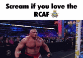 Brock Lesnar GIF caption meme captioned "Scream if you love RCAF".