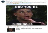 A crude "recaption":https://knowyourmeme.com/memes/recaption of the "Bro You're F------ Latinx" meme showing "_Jersey Shore_":https://knowyourmeme.com/memes/subcultures/jersey-shore cast member Pauly D yelling with top and bottom "Impact":https://knowyourmeme.com/memes/impact captions reading, "Bro you're f------ "Latinx":https://knowyourmeme.com/memes/latinx."