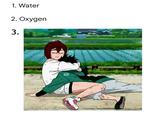 A meme listing basic human needs. The list includes water, oxygen and an image from Dan Da Dan.