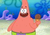 This is the original and unedited picture of Patrick holding an ice cream from episode "I Had an Accident".