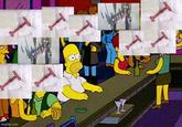 My Home Page Today (Ants Video) A meme using an image from "The Simpsons" of Homer surrounded by people in a bar. The people's faces have been replaced by a screenshot from a video known as "Ants vs. Humans."