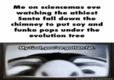 A meme making fun of "Atheists":https://knowyourmeme.com/memes/cultures/atheism who believe in "Sciencemas" instead of "Christmas":https://knowyourmeme.com/memes/events/christmas-day. The meme is a part of the "Santa Deniers":https://knowyourmeme.com/memes/santa-deniers/ trend.
