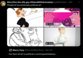 Sticc/finn the silly guy #StandWithAnimation @aWILDsticc. 22h Thread of my extremely political art ... II 0:26 0:44 Merry Tony @PoorOld RoloTony Dec 23 Fun fact: all art is political x.com/nypost/status/...