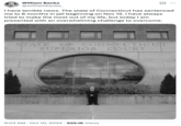 A tweet from "Twitter / X":https://knowyourmeme.com/memes/sites/twitter-x user William Banks, announcing that he was going to be imprisoned in November 2024, for allegedly stealing and throwing out pro-Israel, Zionist signs in Connecticut. Banks went viral for his arrest and a series of videos and photos taken within the prison.