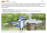 dille @nescartridges : ... someone on my timeline said earlier this week that gen alpha is just going to be watching our reheated leftovers and unfortunately every new cartoon announcement proves that to be true TH ToonHive @ToonHive Sep 30 • Cartoon Network is reportedly interested in doing 44 more episodes of 'Regular Show. 32 10:49 AM Sep 30, 2024 2.2M Views www