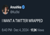 Several X (formerly Twitter) users posted about wanting a "Twitter Wrapped" before Exa AI Labs' release, as seen in this post made in early December.