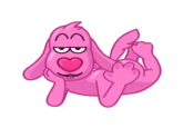 A "GIF":https://knowyourmeme.com/memes/cultures/gif of Lovehound lying on his stomach, kicking his feet, waving, winking and kissing at the viewer. It's from the Pink Dog "Telegram":https://knowyourmeme.com/memes/sites/telegram GIFs, also known as the Lovehound sticker pack.