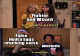 Fighter and Wizard Um...whatcha got there? False Hydra Eggs *cracking noise* Warlock imgflip.com A smoothie.