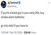 A parody of the If You're a Guy in Your Early 20s, Buy a Rolex post. User suggests buying batteries for the smoke alarm instead