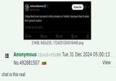 "Chat is this real" A 4chan post about Elon Musk setting his user name on X to "Kekius Maximus"