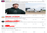 Dexerto @Dexerto - 21h MrBeast is putting 2 pilots in a private jet for 100 days with unlimited fuel, and if they make it, they get to keep the jet S 3.3K 17.9K 133K lil 20M 18h Well this would instantly reverse all the pollution and emissions he saved from planting those 100 million treees 76 t854 16h 73K 1.1M Did you know that there are more trees on earth than stars in our galaxy? It's not about the trees. 186 1776 907 167K This is the most wrong statement I've ever heard. Graduate kindergarten before using Twitter pls 4:54 AM - Dec 31, 2024 - 21.9K Views Q44 12 1.4K ☐ 7