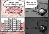 Goddamnit | /r/memes @HANNAH HILLAR/BUZZFEED Hey, are you sleeping? Yes, now shut up BADGER BADGER BADGER BADGER BADGER BADGER BADGER BADGER BADGER BADGER BADGER MUSHROOM MUSHROOM gflip.com