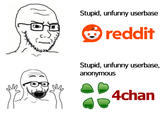 Stupid, unfunny userbase reddit Stupid, unfunny userbase, anonymous 4chan