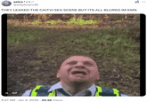 A user reacts to the leaked unfinished animation of the Caitvi sex scene being censored.