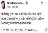 A Christmas-themed meme about Creating Shareholder Value meme.