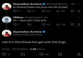 A "Twitter / X":https://knowyourmeme.com/memes/sites/twitter-x thread in which an Osamason fan account thinks that "ts" means "these" or "this" and doubles down on the "AAVE":https://knowyourmeme.com/memes/cultures/aave-african-american-vernacular-english misuse.