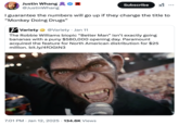 A "quote tweet":https://knowyourmeme.com/memes/quote-retweets-qrts from "Justin Whang":https://knowyourmeme.com/memes/people/justin-whang about the Robbie Williams biopic "Better Man" failing in the US.