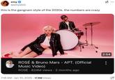 A post comparing ROSE & Bruno Mars' "APT." to "Gangnam Style".