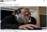 A meme of Rick Rubin with his eyes closed wearing big headphones listening to music. The meme reads, "git add . git commit -m "fix" --no-verify git push origin main --force."
