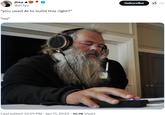 A meme of Rick Rubin with his eyes closed wearing big headphones listening to music. The meme reads, ""you used AI to build this right?" "no"""